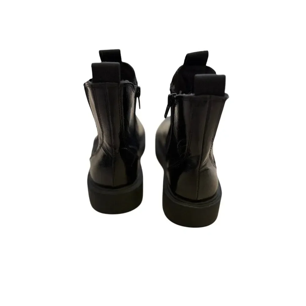 Zara Kids Patent Leather Zip Boots - Black - Size EU 34 US 2.5
